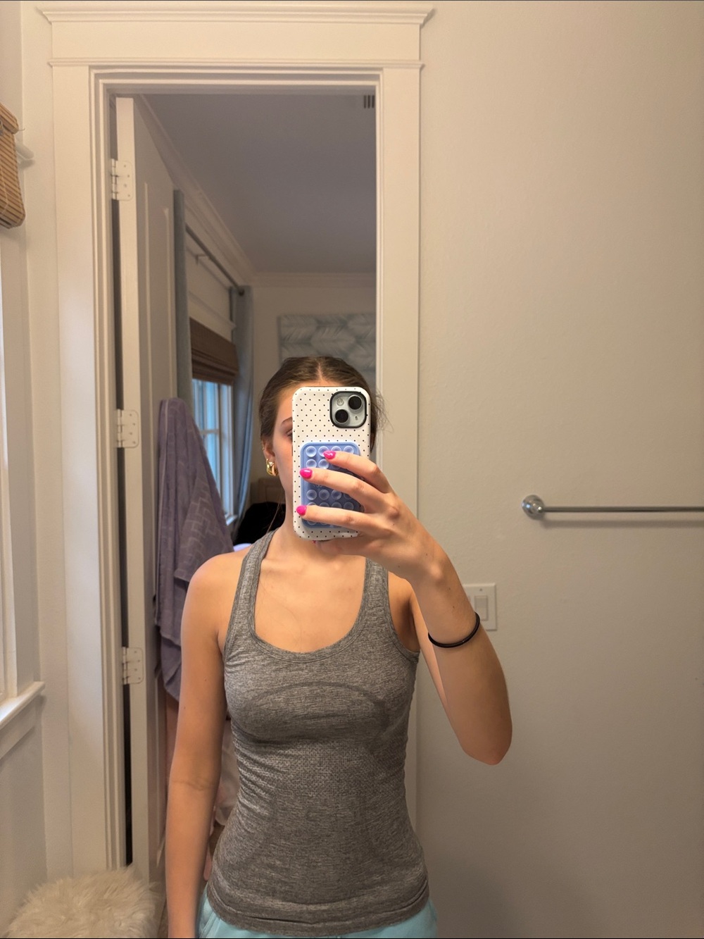 lululemon athletica Heather Gray Racerback Tank Top